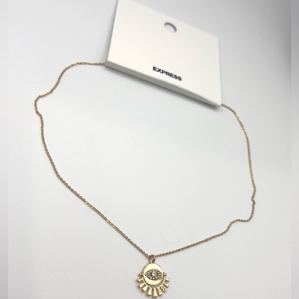 Express Gold Sunburst Pendant Necklace
